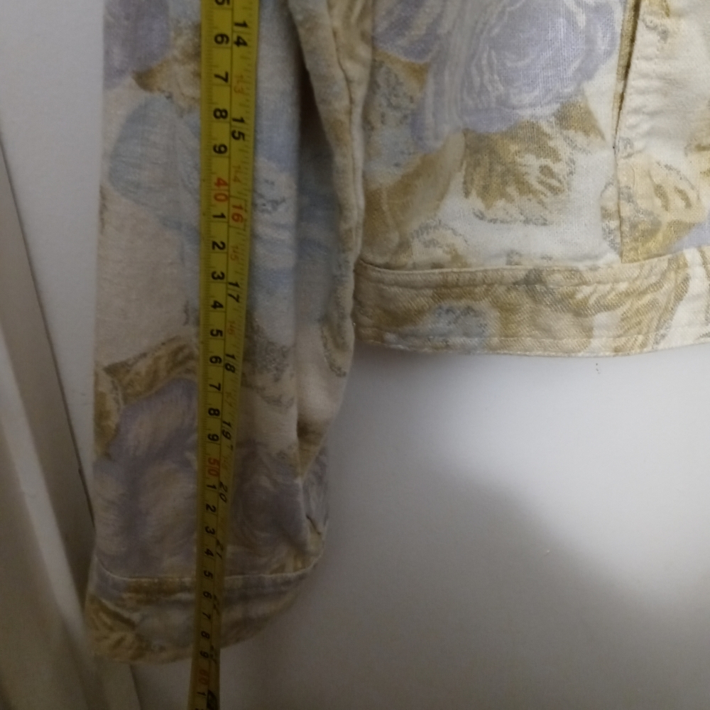 🧥VINTAGE BILL BLASS FLORAL DENIM JACKET SMALL WOMEN ,GIFT. 🎁 💝 - Picture 11 of 13